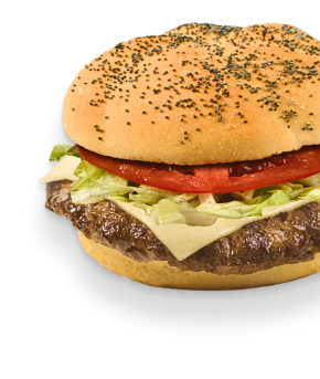Char-Burger with lettuce and tomato